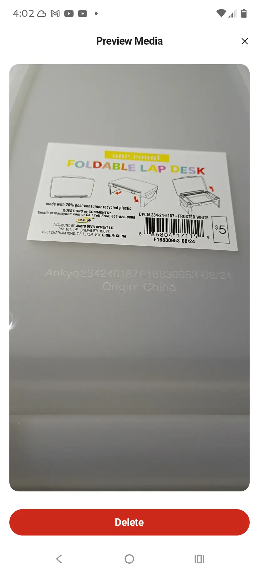 Clear foldable laptop desk tray
