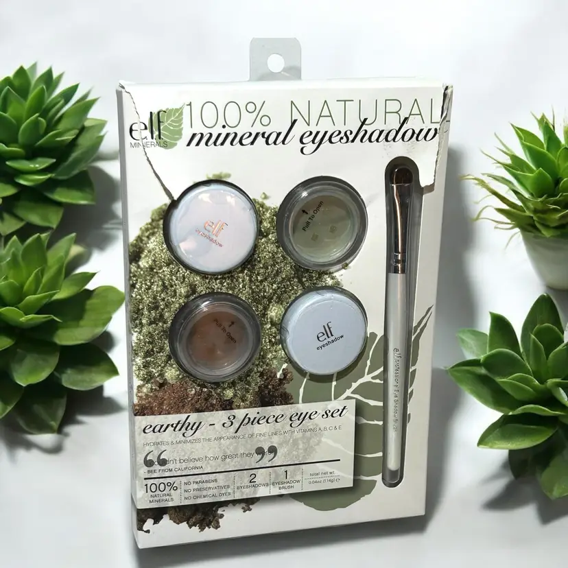 E.L.F. 100% Natural Mineral Eyeshadow 3 Piece Eye Set Earthy NIB