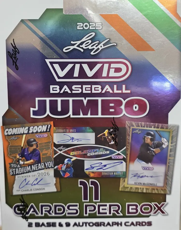 2025 Leaf Vivid Baseball JUMBO Hobby Box (Personal Rip/Ship) (Rips 11/7)