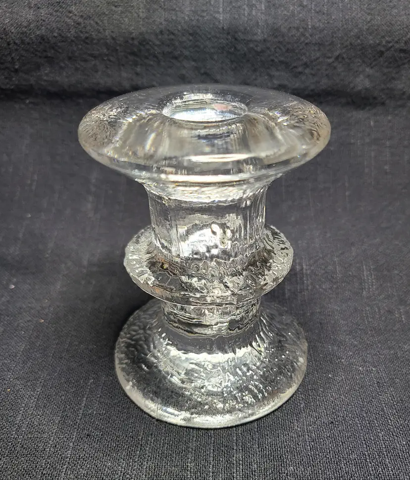 Vintage Iittala Festivo One Ring Glass Candle Holder By Designer Timo Sarpaneva Finland