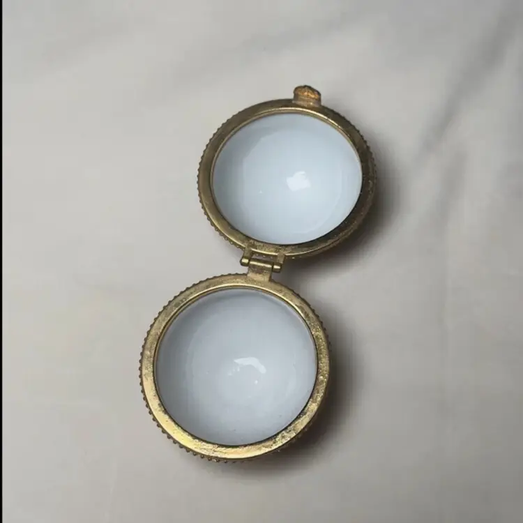 PHB Round Porcelain Hinged Trinket Box: Lilian Vernon Collectible