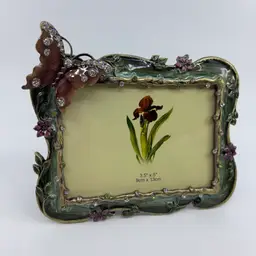 Metal Enamel Butterfly 3.5x5 Tabletop Frame