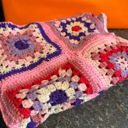 Valentine Colors Granny Square Afghan Lap Size
