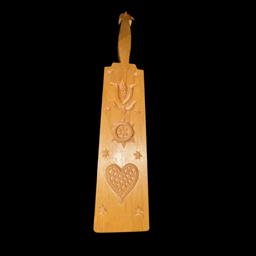 Vintage Hand Carved Wood Springerle Cookie Mold By Gene Wilson