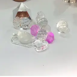 Glass Pieces With Pyramid Paperweight