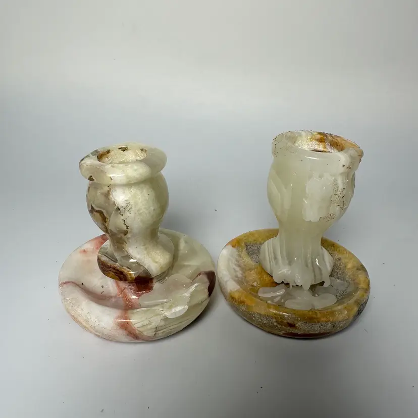 Mexican Onyx Candleholders Set/2