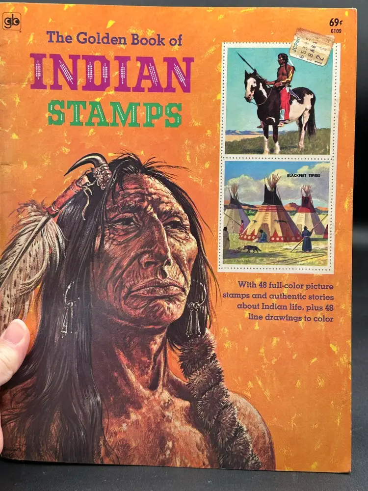 Vintage 1966 Edition of The Golden Book of Indian Stamps. Completed