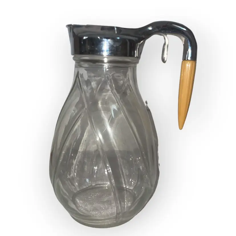 Vintage Hazel Atlas, Batter Pitcher, with Androck Bullet-Handled Bakelite