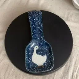 Blue Speckled Ceramic Goods Spoon Rest