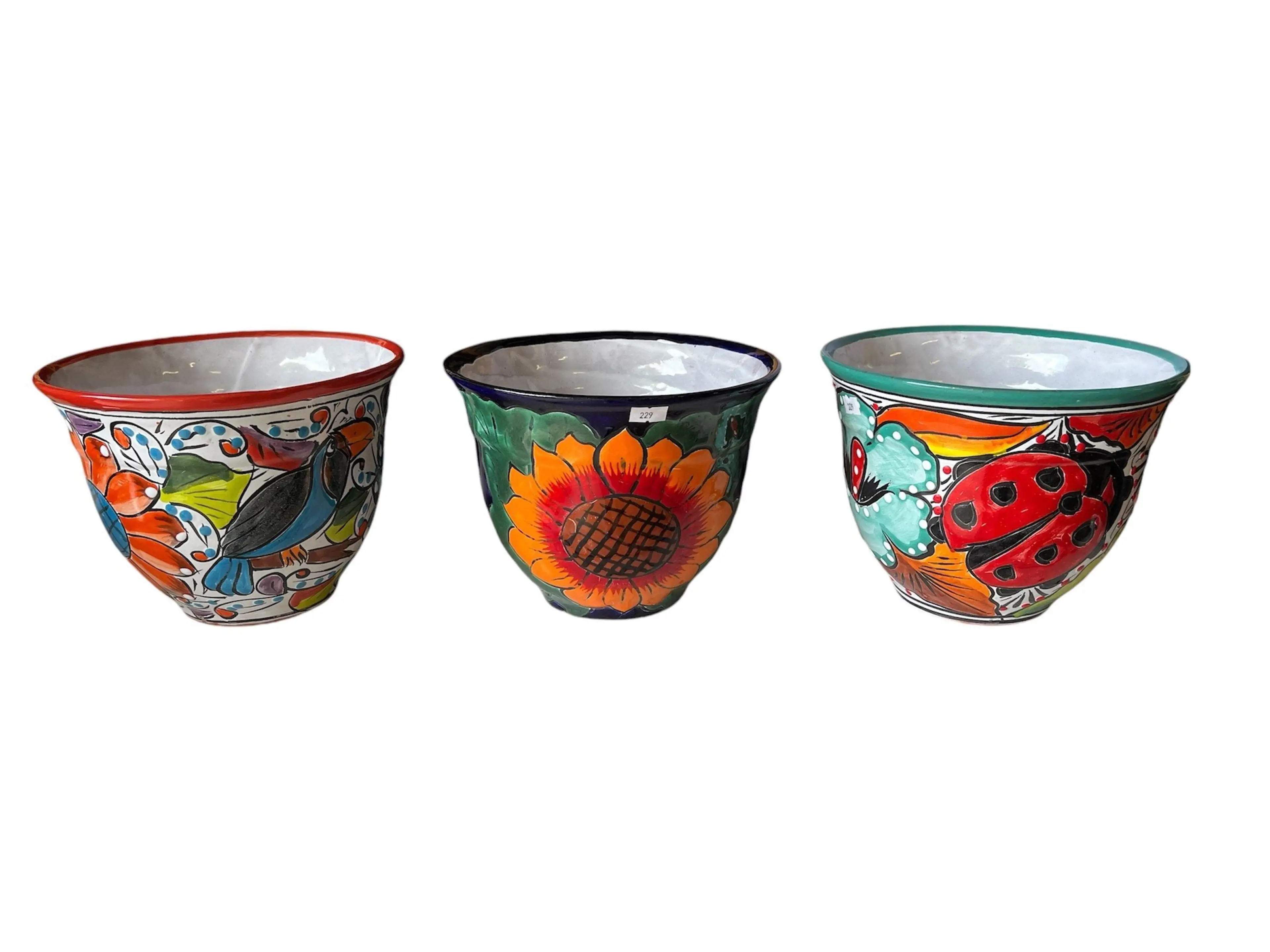 #01 Item # 229 Talavera Pot Running Bird