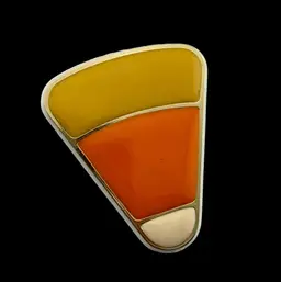 Candy Corn Hallmark Plastic Brooch 2"