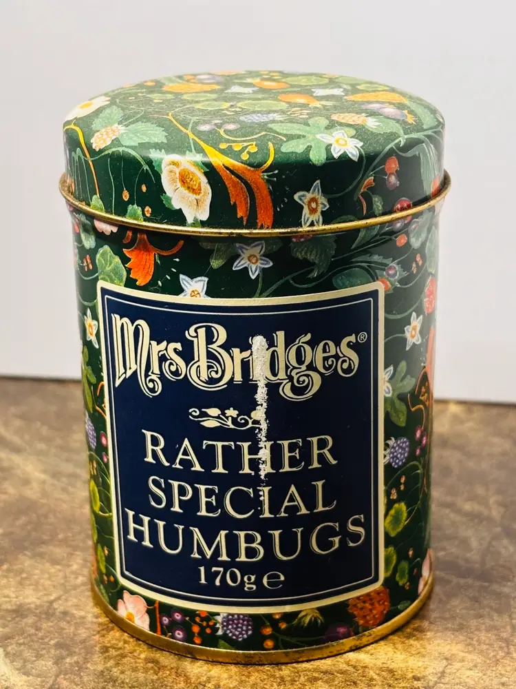 Mrs Bridges “Rather Special Humbugs” Vintage Tin Made Is Scotland Around 1999