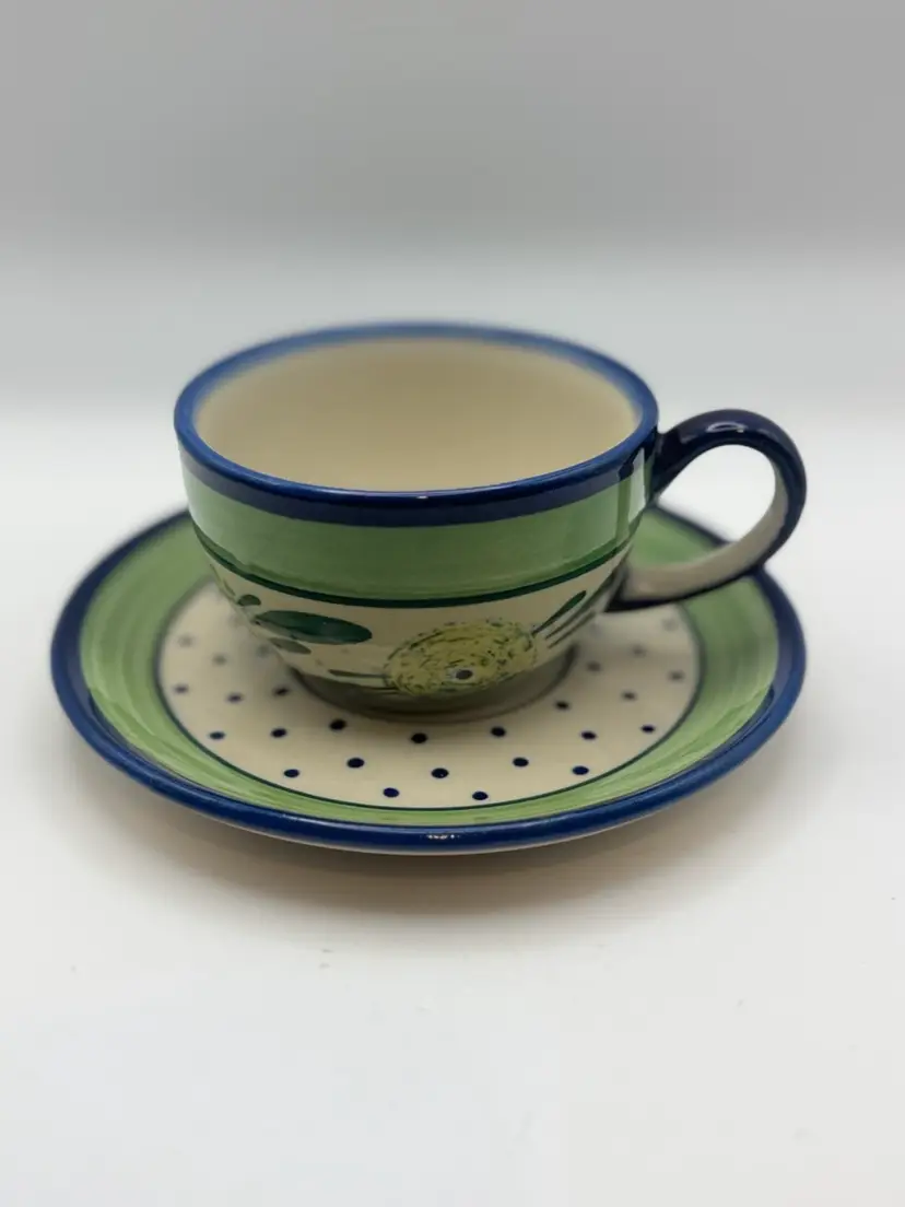Polish Pottery Cup And Saucer Set