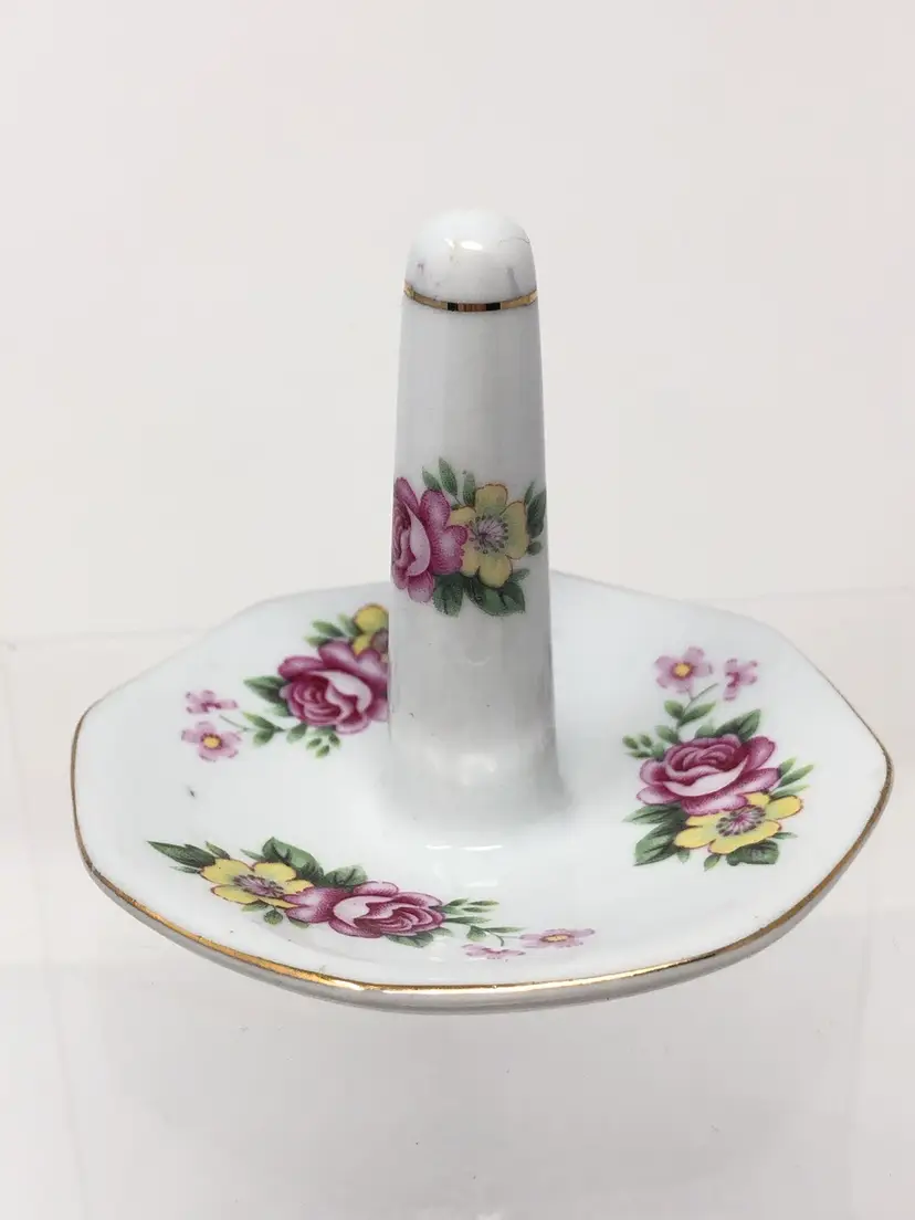 Floral Pattern Porcelain Ring Dish