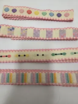 Lot of Cross-stitched Sewing and Craft Themed Ribband to Add To Your Projects