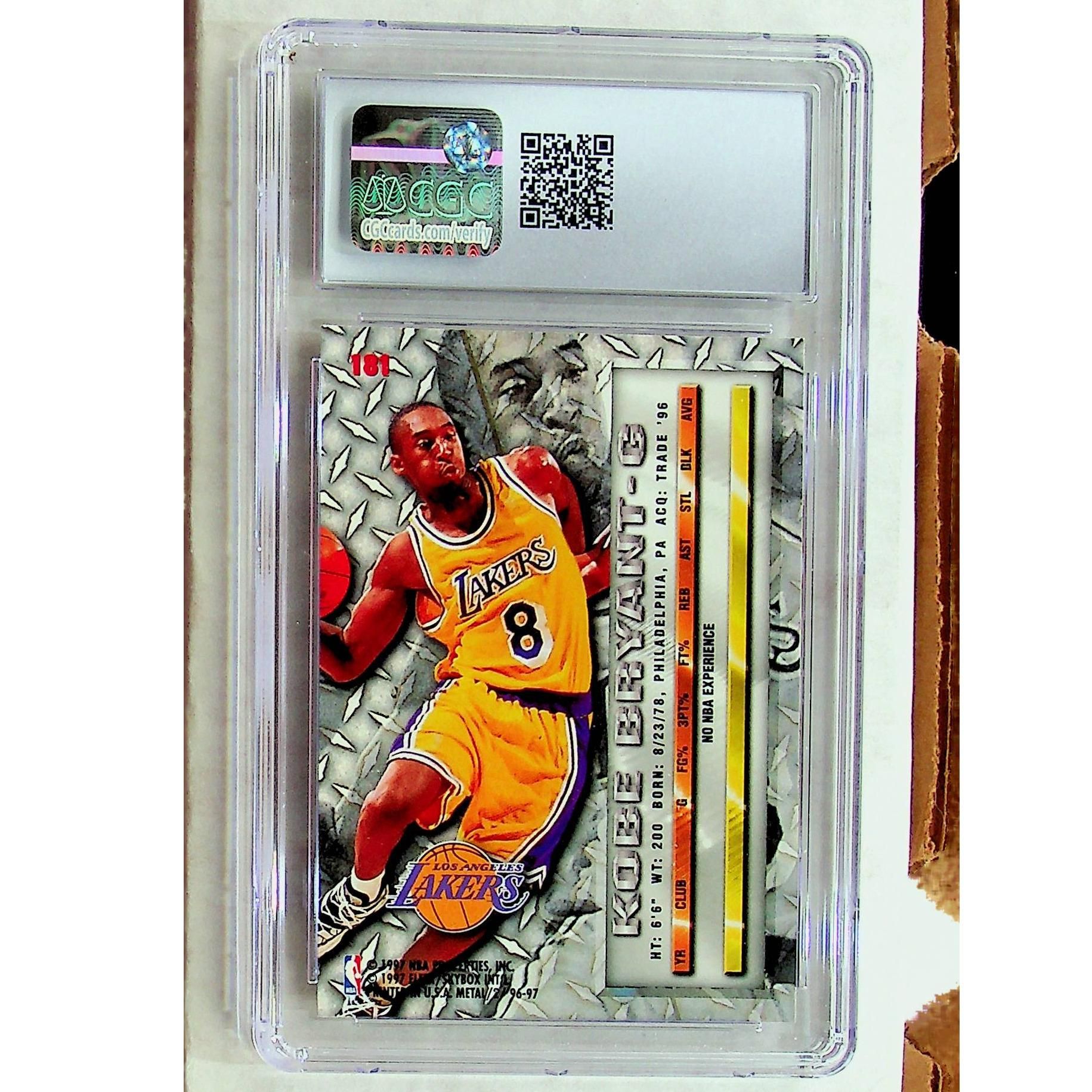 1996-97 Fleer Metal Kobe Bryant #181 - CGC 9.5 MINT+ - Cert