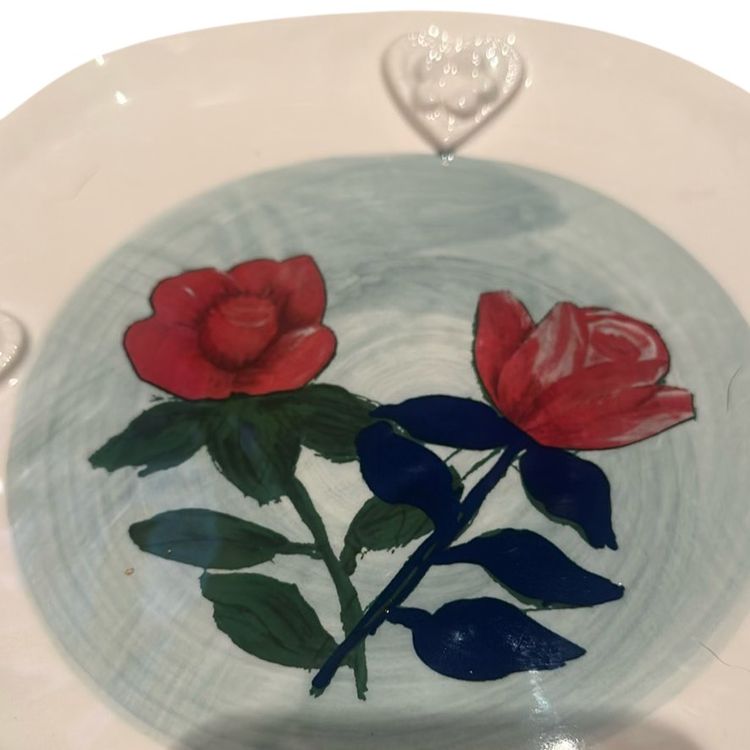 Anthropologie Francesca Kaye 9” Flowers Roses Plate