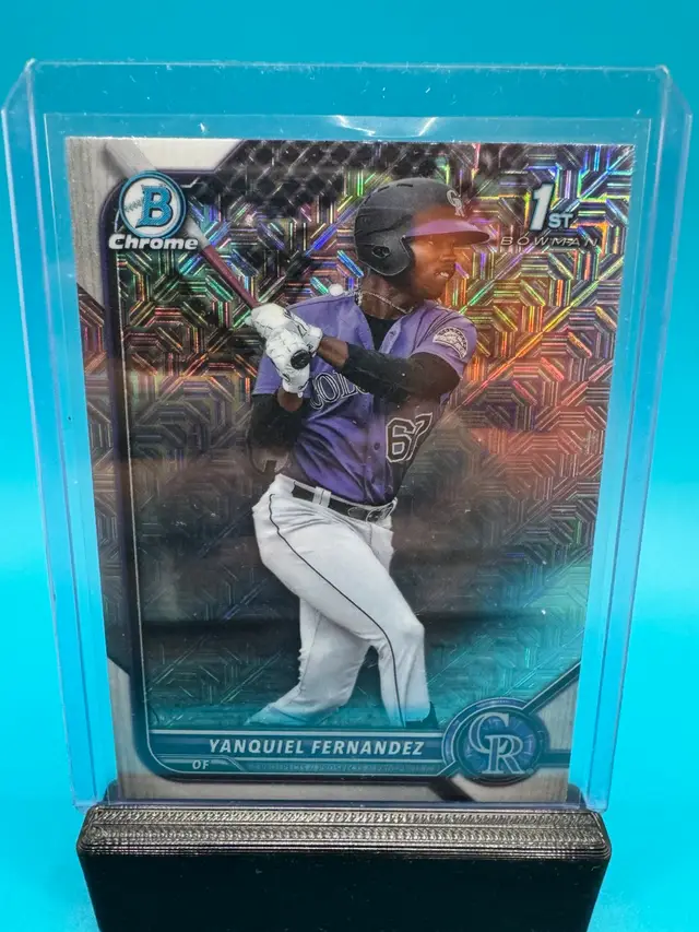 Yanquiel Fernandez 1st Bowman Chrome Mojo Refractor Colorado Rockies