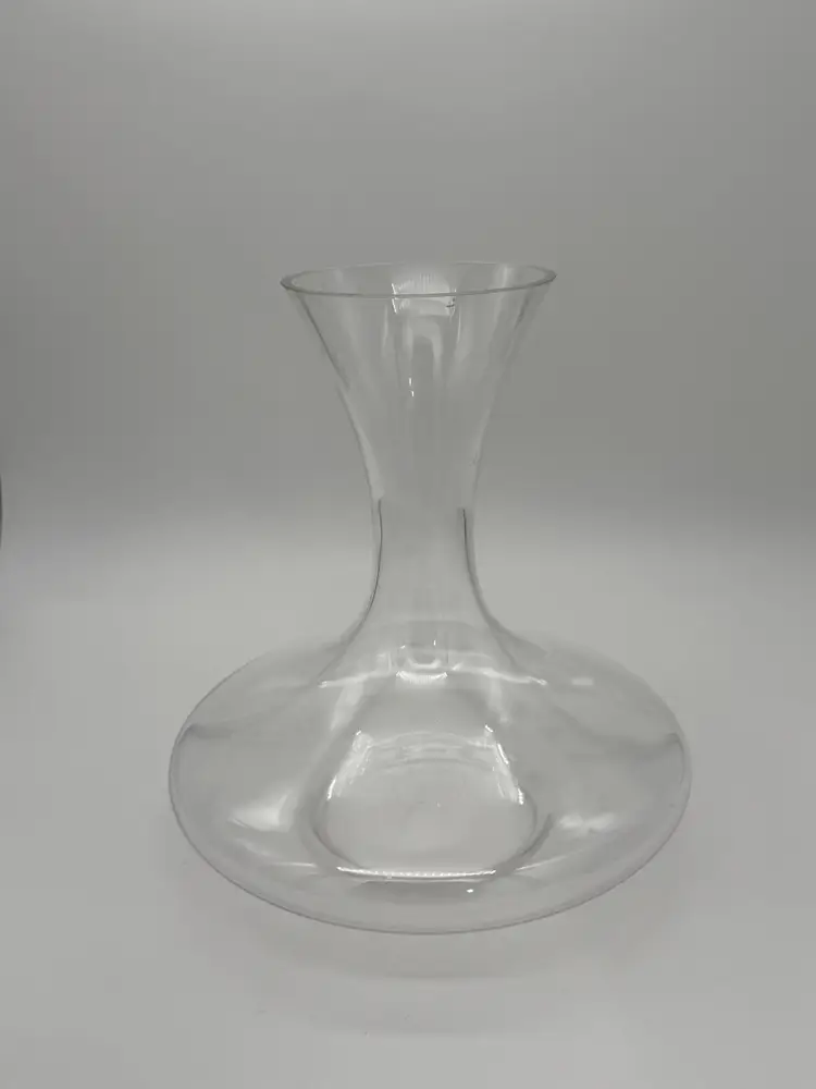 Wine Decanter Carafe Vintage Wide Bottom Clear Glass 10” X 9”