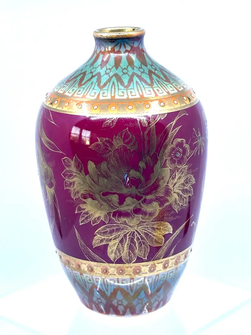 Rare Royal Bonn Germany Victorian Art Nouveau Hand Paired Vase NO. 1755