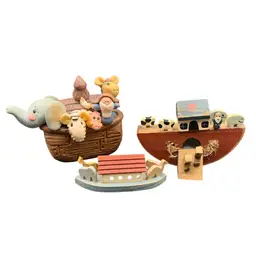 Set of Three Small Noah's Ark Figures