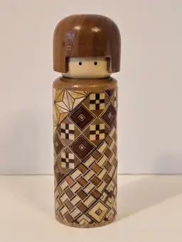 Hakone Yosegi Zaiku Kokeshi Doll Toothpick Holder