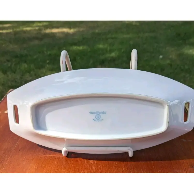 Vintage Hand Painted Gold And White Nippon Noritake 9.5" Celery Dish