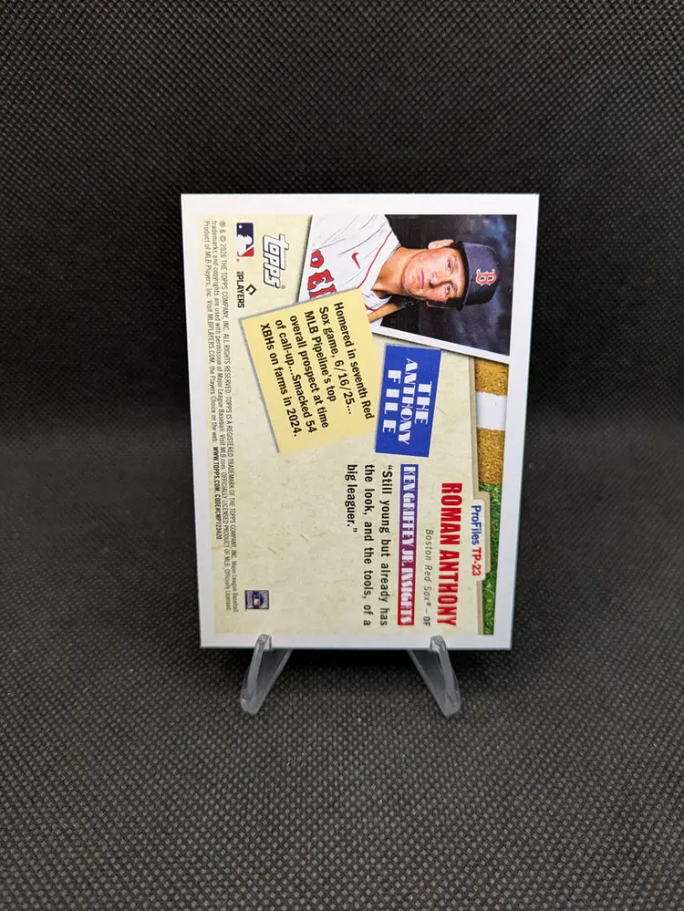 Roman Anthony 2026 Topps Profiles By Ken Griffey Jr Rookie Card (RC) #TP-23 - Boston Red Sox