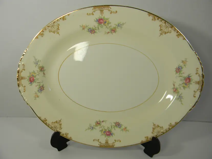 Homer Laughlin Nautilus Oval Serving Platter-Eggshell- F47-N-5 U.S.A