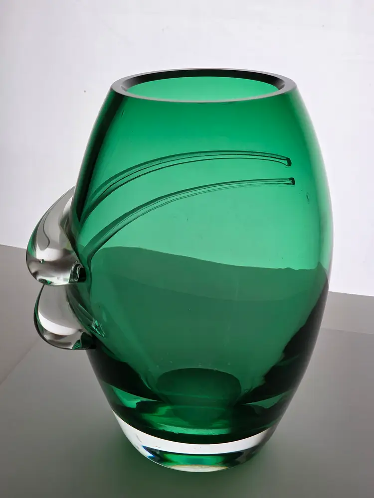Green Art Glass vase