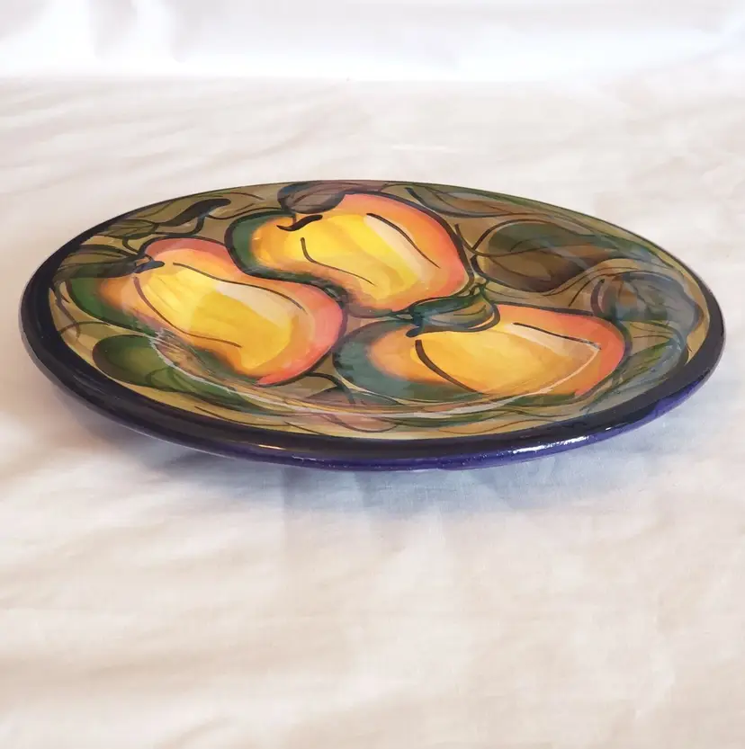 Studio Art Mangoes Ceramic Plate Bello Hogar Pintado a Mano Hand Painted 8 3/4"D