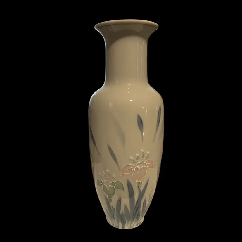 Vintage Japanese Handpainted Floral Vase