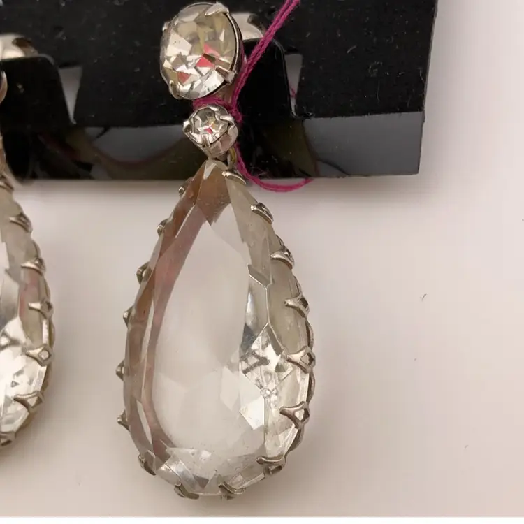 Vintage Rhinestone Clip Earrings