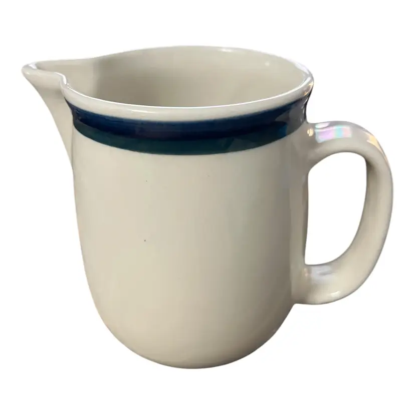 Vintage Tiensha Creamer – Off-White with Dark Blue Band, Kitchen Basics Colors, 1990s
