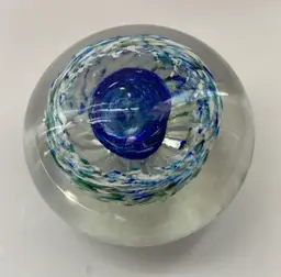 Art Glass Paperweight-Artist Signed 2” X 3”