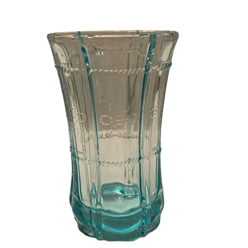Vintage Ice Blue Tumbler Glass Vase