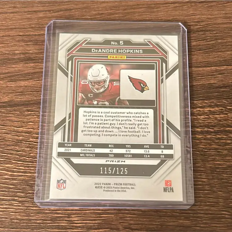 DeAndre Hopkins 2022 Purple Prizm /125