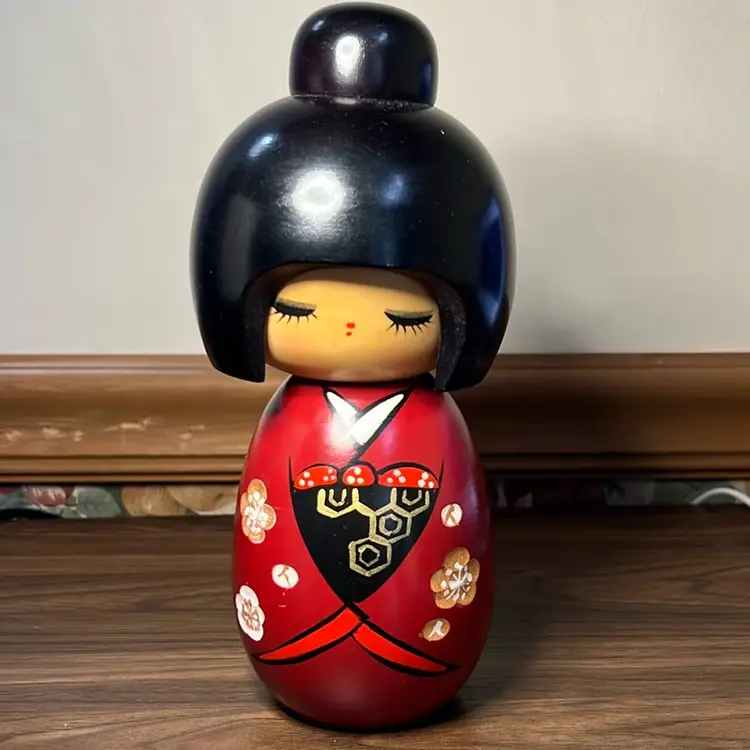 Large Kokeshi Doll Red Kimono