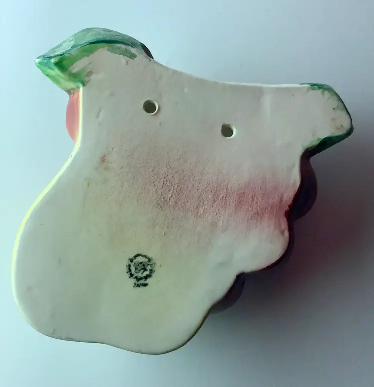 1960s Ceramic Apple Wall Pocket Japan