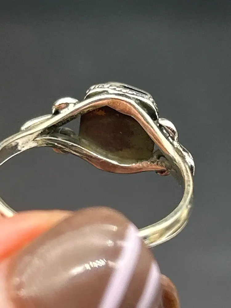 Artisan-Made Sterling Silver 925 Yellow Turquoise Ring Size 7 – Rope Bezel & Swirl Design