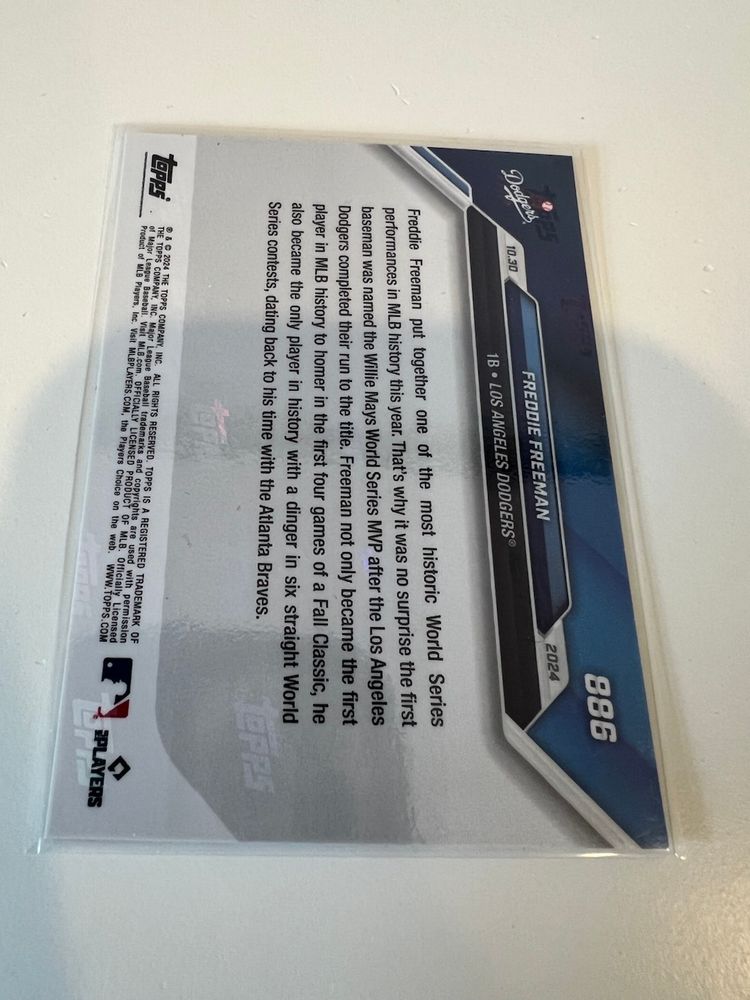 Freddie Freeman Topps Now World Series MVP Los Angeles Dodgers