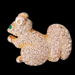 Costume Rhinestone, Squirrel Brooch