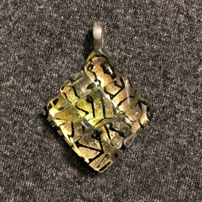 Hand-Blown Dichroic Art Glass Necklace Pendant