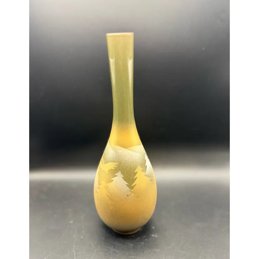 Vintage Japanese Kutani Ceramic Soliflore Bud Vase - 10 In