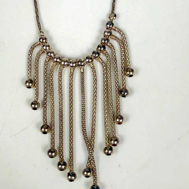 Sterling Silver Chain bib Necklace