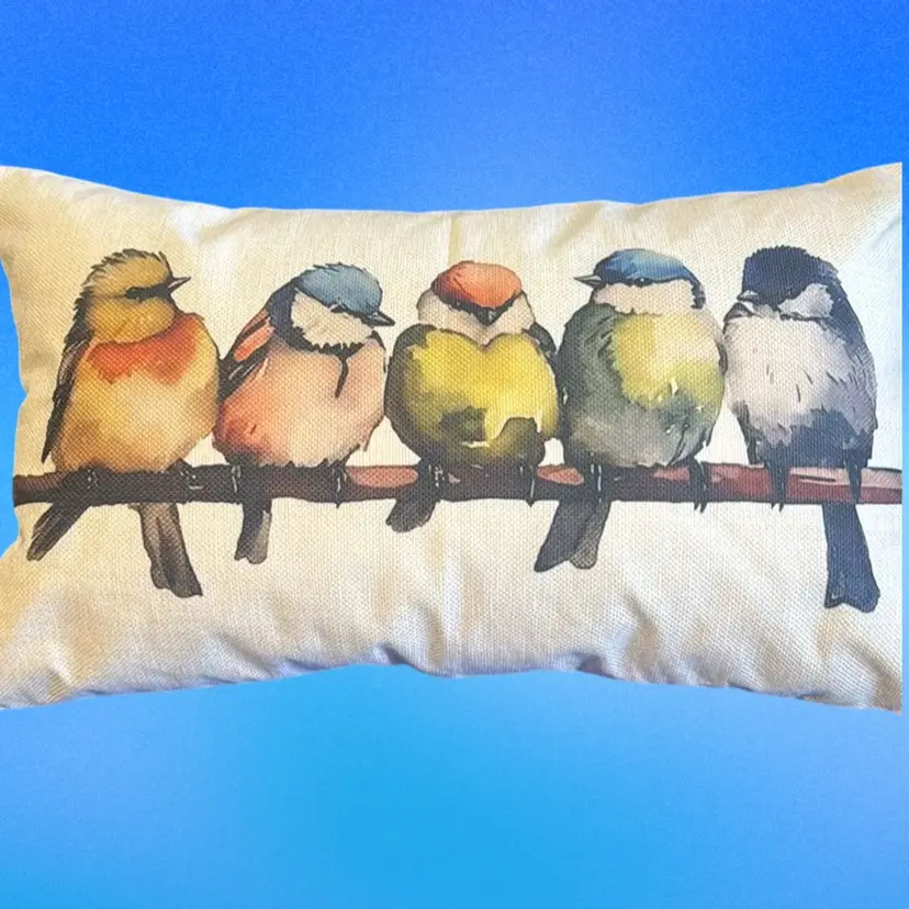 Birds Throw Pillow With Zipper