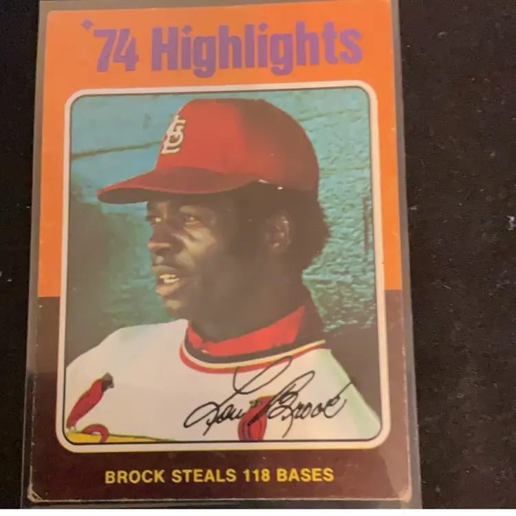 1975 Topps Baseball #2 Lou Brock 74 Highlights