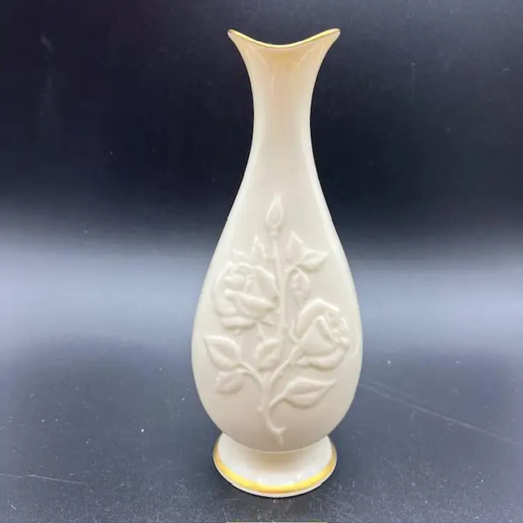 Lenox 1953 - 1988 Rose Embossed Vase 7.25" tall - Made in USA