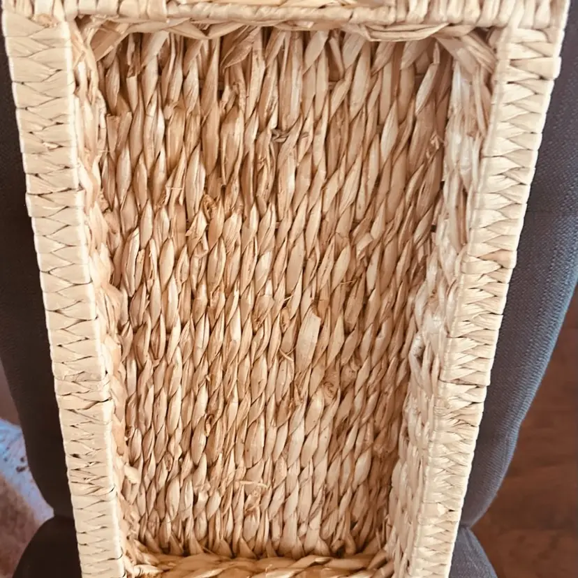 145. VTG BOHO Woven Jute Wicker Rattan Bar Serving Tray
