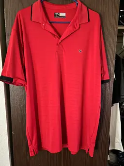 Callaway Opti-Dri Men's XL Red Golf Polo Shirt Striped Stretch